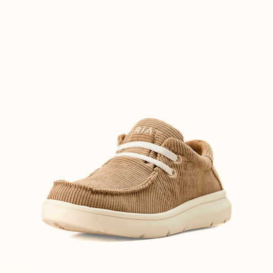 Angle view of Ariat Kids Hilo Tan casual shoe