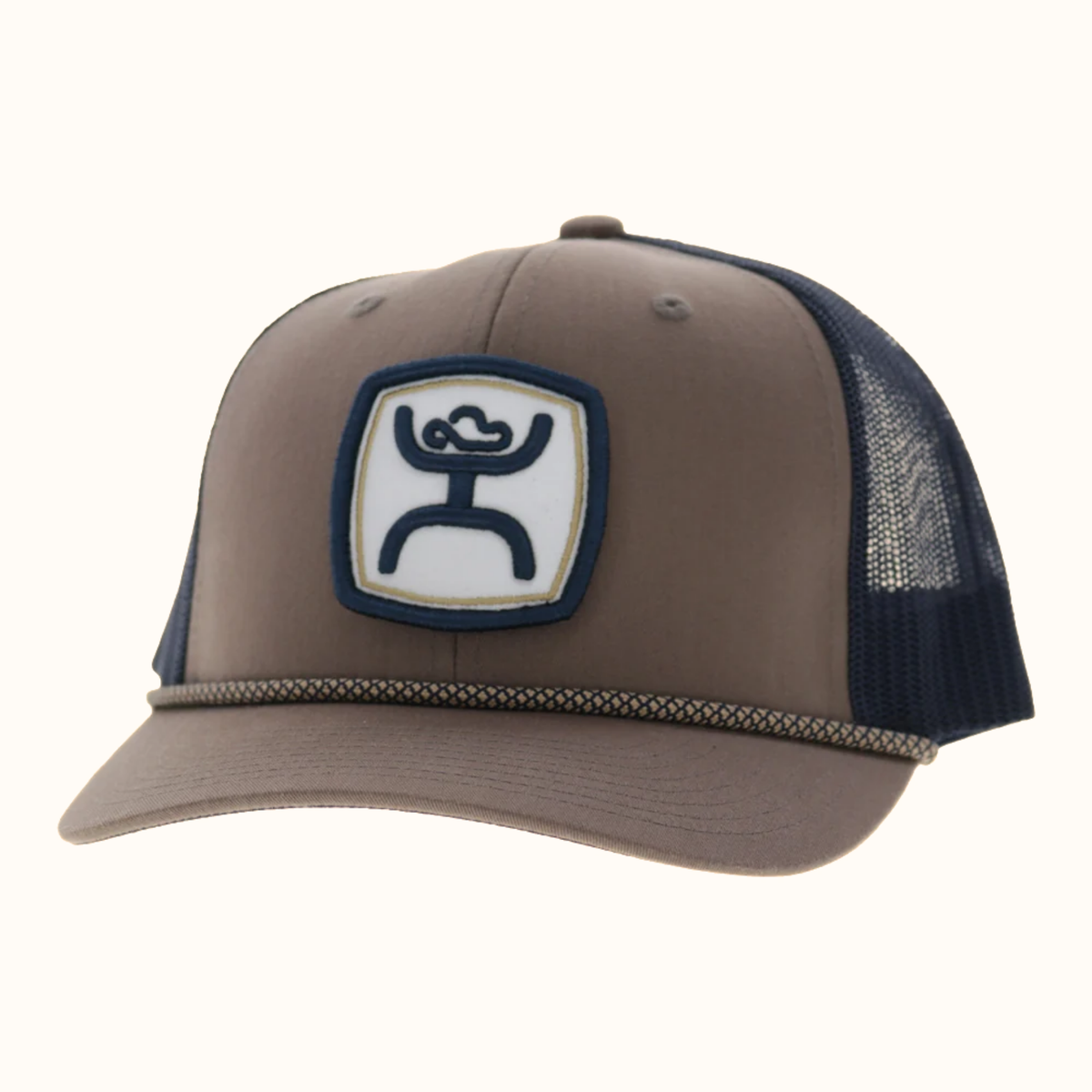 Hooey Zenith Trucker Hat navy mesh back and adjustable snapback angle view