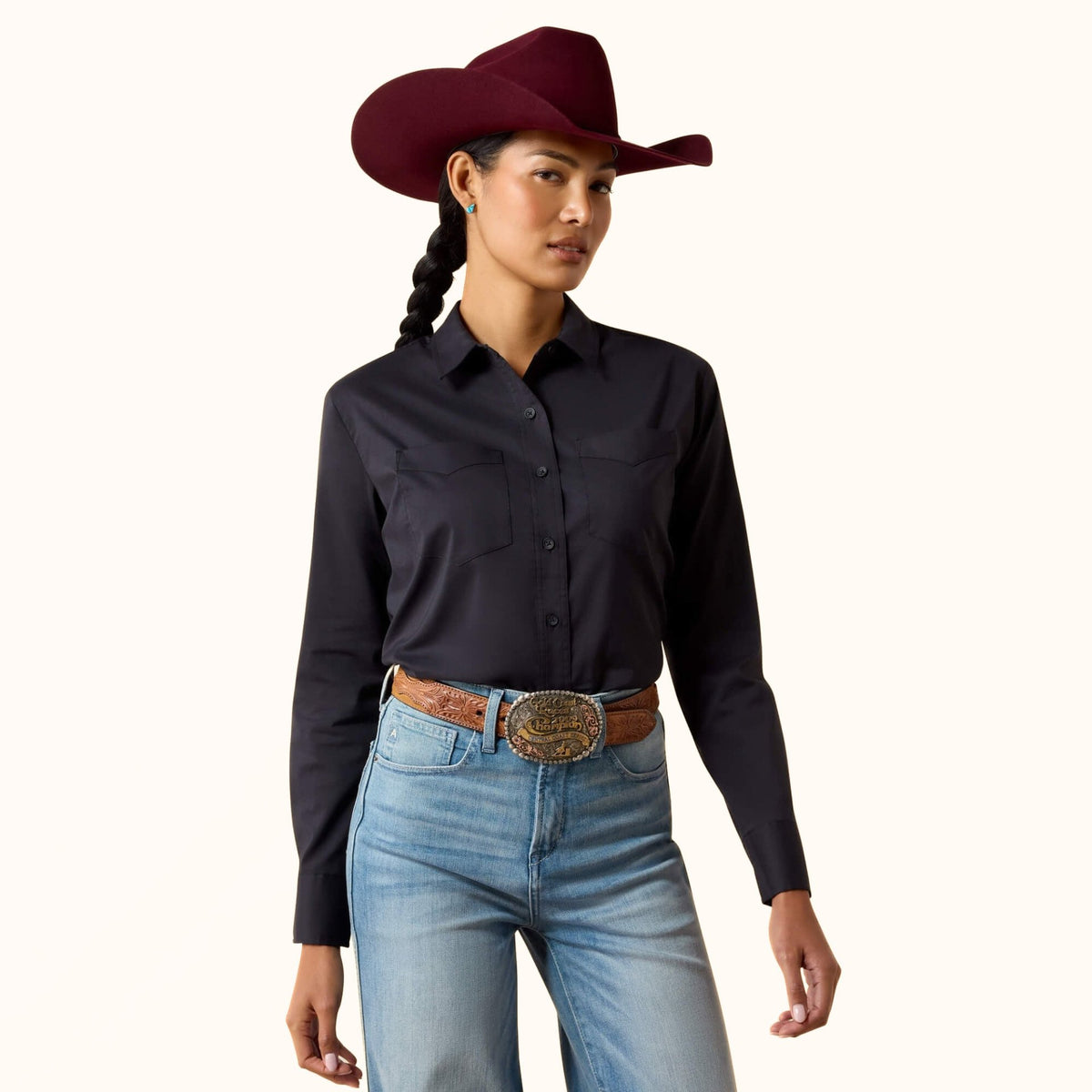 Ariat Everything Shirt in black front view