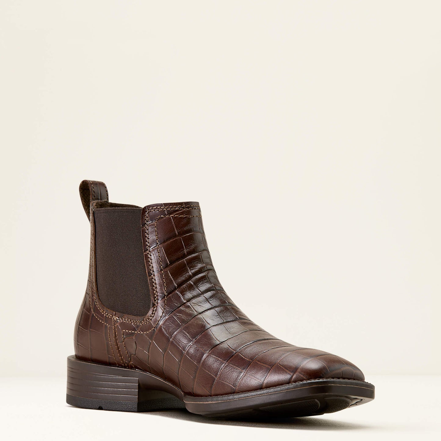 Ariat Booker Ultra brown leather Chelsea western boot opposite angled view