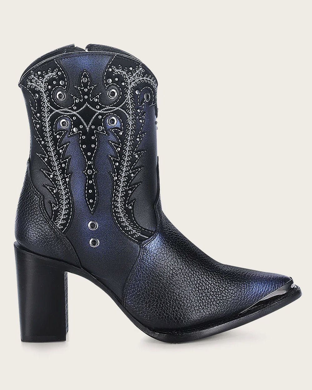 Botines negros de cuero para mujer