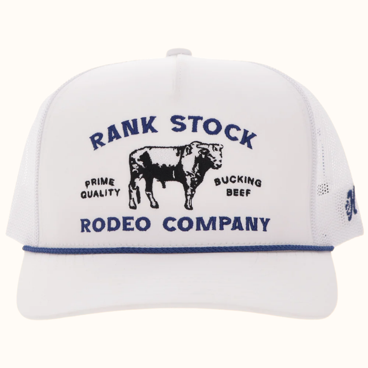 Hooey Rank Stock White Snapback Hat front view
