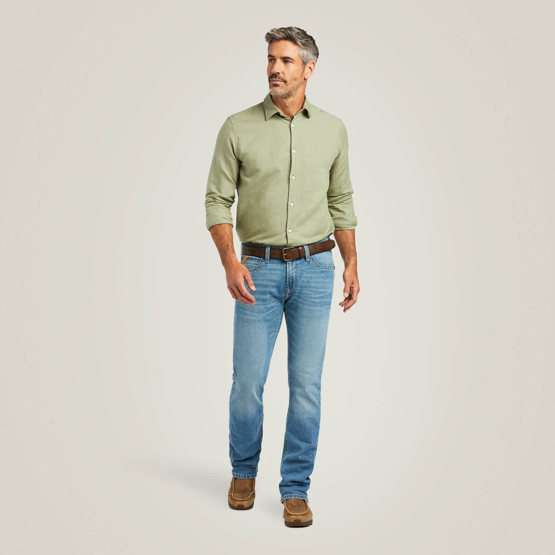Front view of Ariat M7 Slim Stretch Julian Straight Jean on model