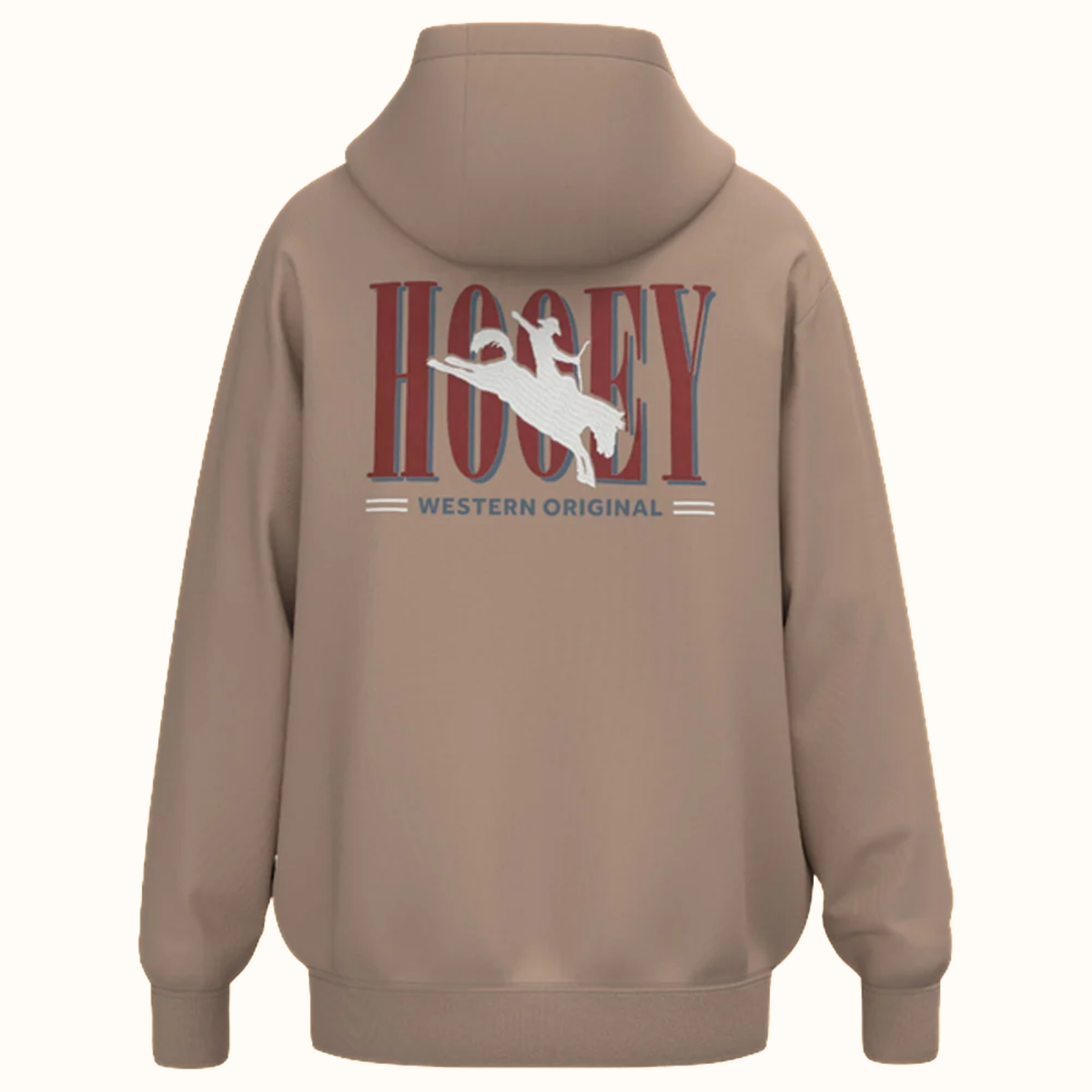 Hooey Wild Ride Hoodie in tan back view