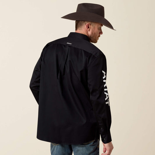 Ariat Team Logo Twill Classic Fit Shirt back view on model in black