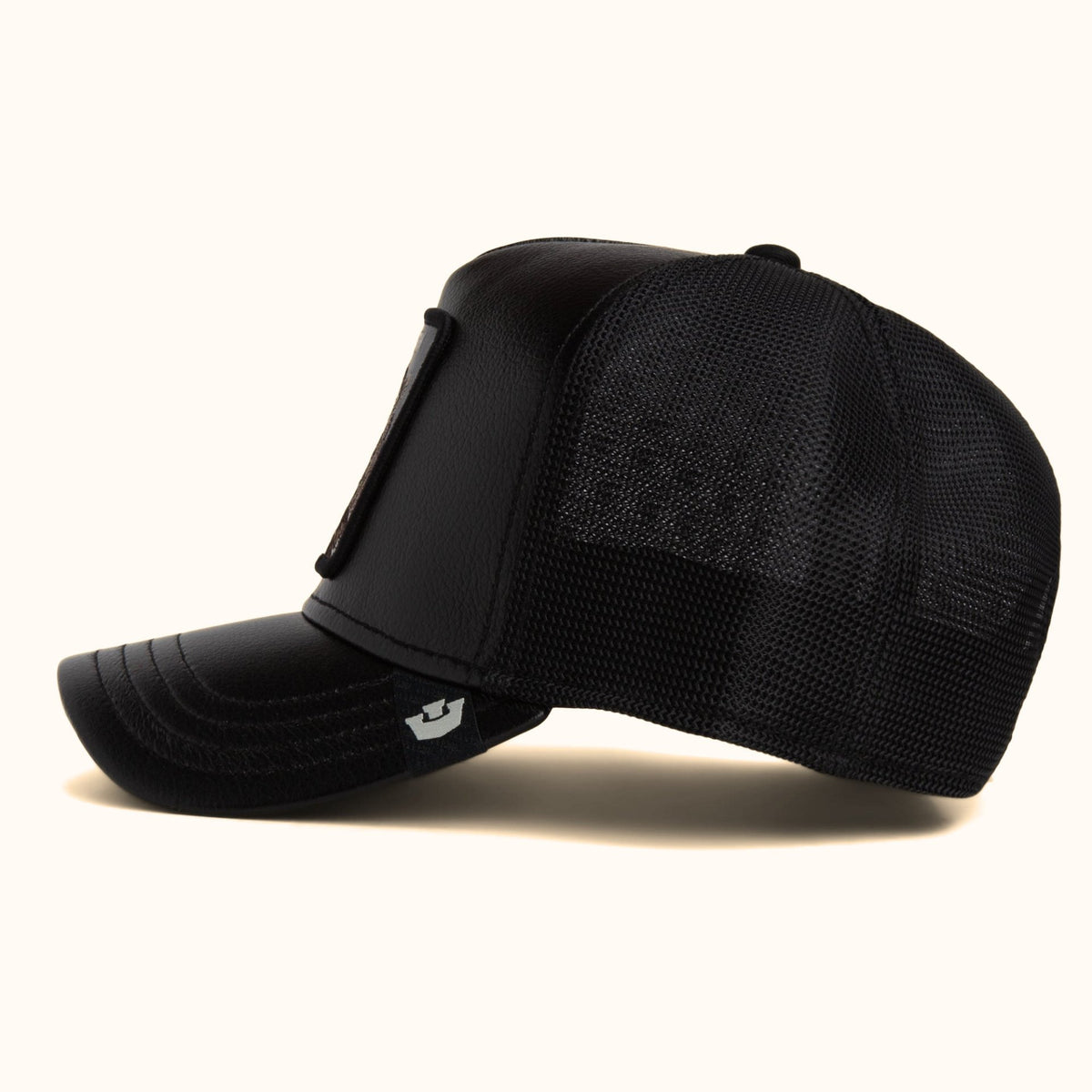 Goorin Bros. Faux Leather Panther Trucker Hat black side view