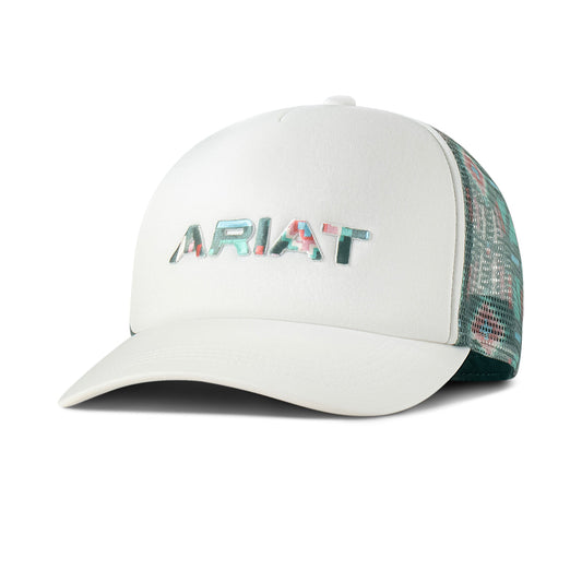 Ariat Ladies Ponyflo Embroidered White Cap