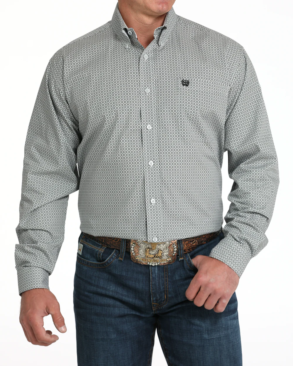Camisa vaquera clásica con botones para hombre Cinch