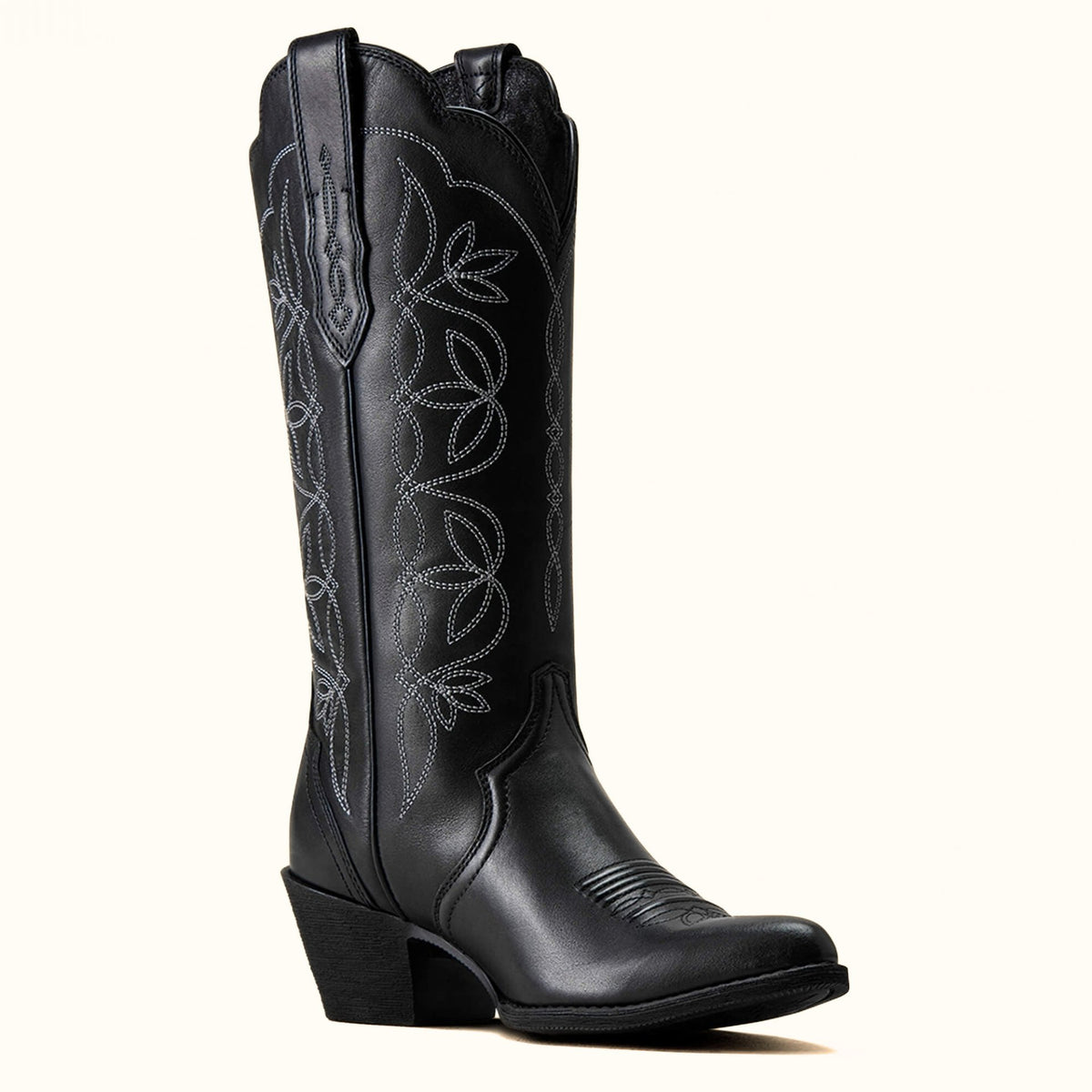 Ariat Heritage Blossom J Toe Western Boot in black angle view