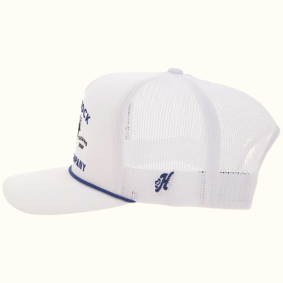 Hooey Rank Stock White Snapback Hat side view