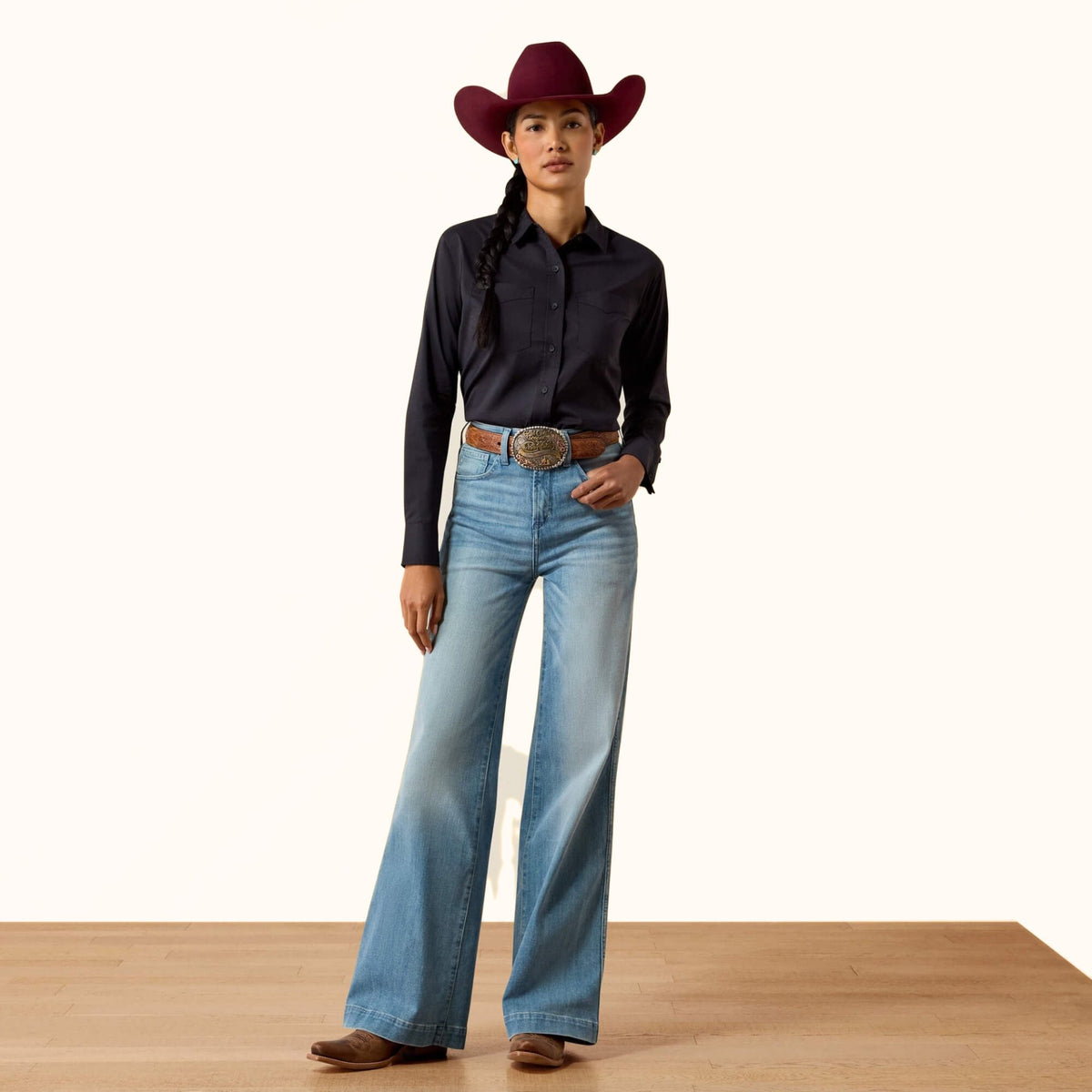 Ariat Everything Shirt in black front full view