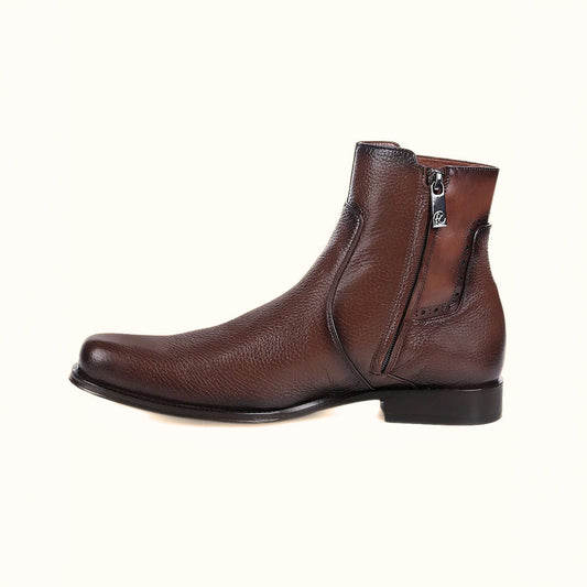 Cuadra Men’s Brown Dress Casual Honey Leather Boots front side view