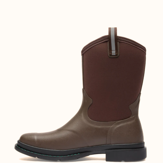 Side view of Muck Brown Chore Mid Western work boot