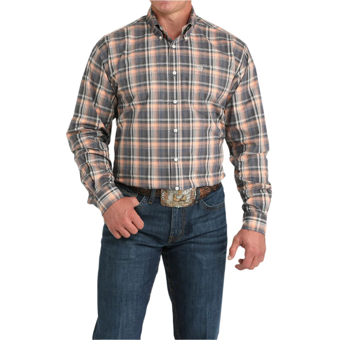 Multi Color Plaid Print Button Down Shirt