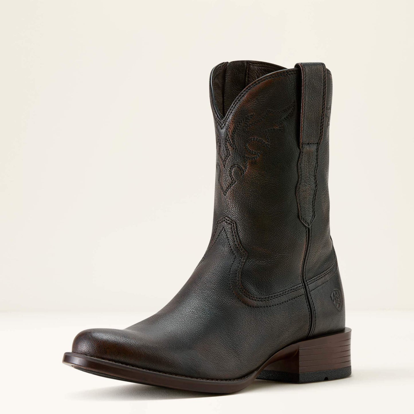 Front angled view of Ariat Sonoro Roper Toe Western Boot in brown