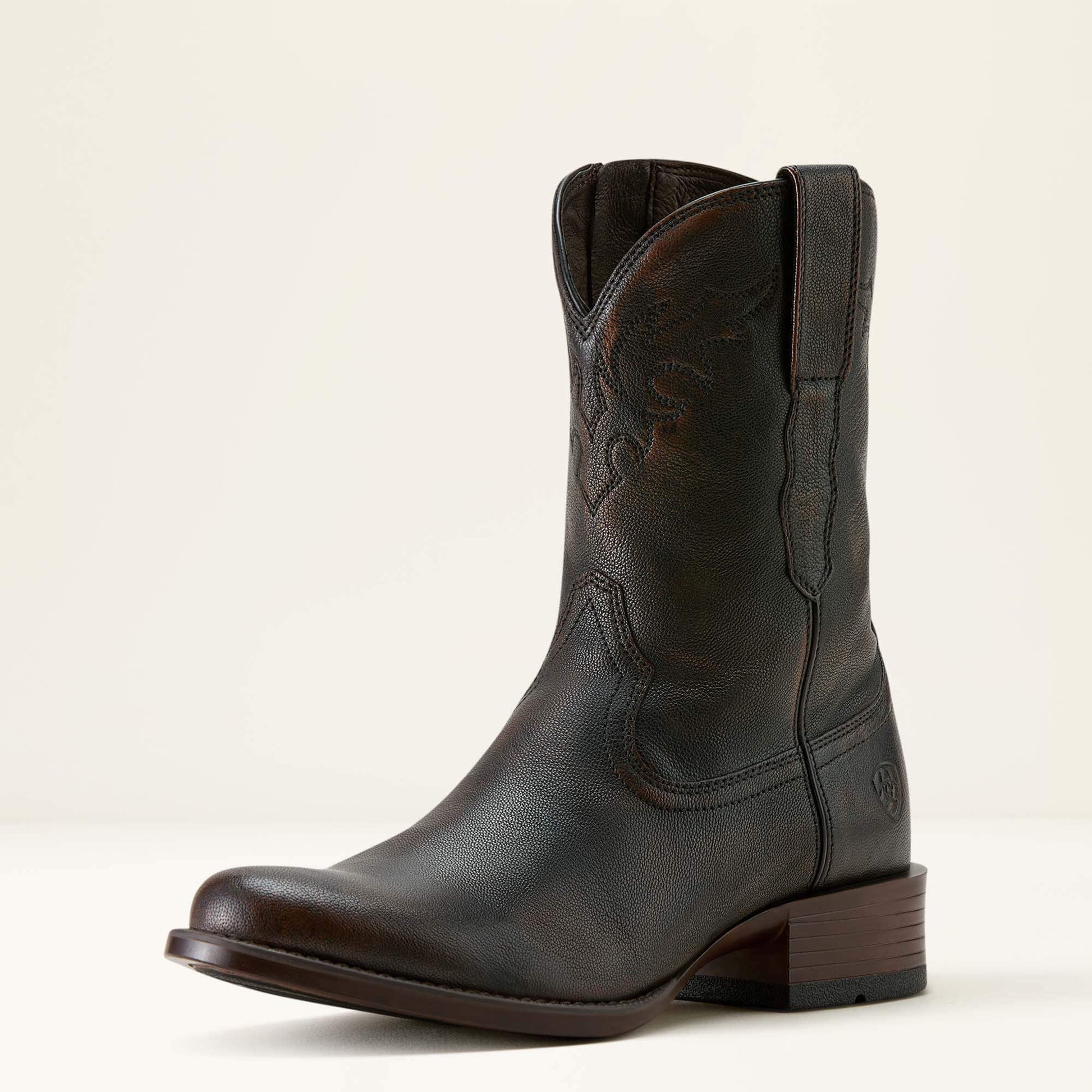 Front angled view of Ariat Sonoro Roper Toe Western Boot in brown