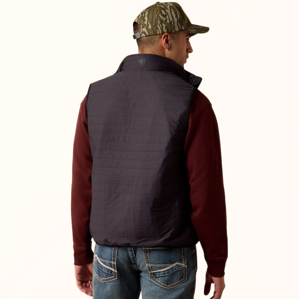 Ariat Wylie Insulated Vest in black back view