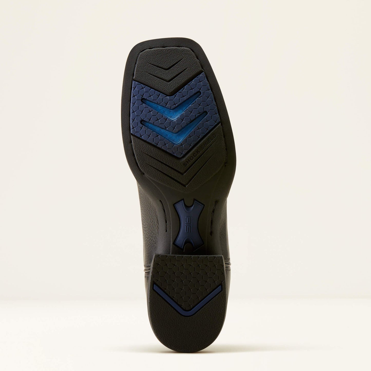 Outsole view of Ariat Cattle Caite Stretchfit Western Boot showing tread pattern