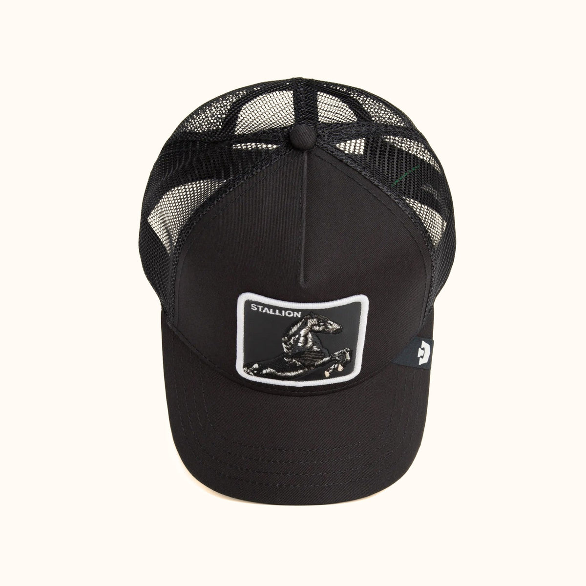 Goorin Bros. Stallion Trucker Hat black mesh top view