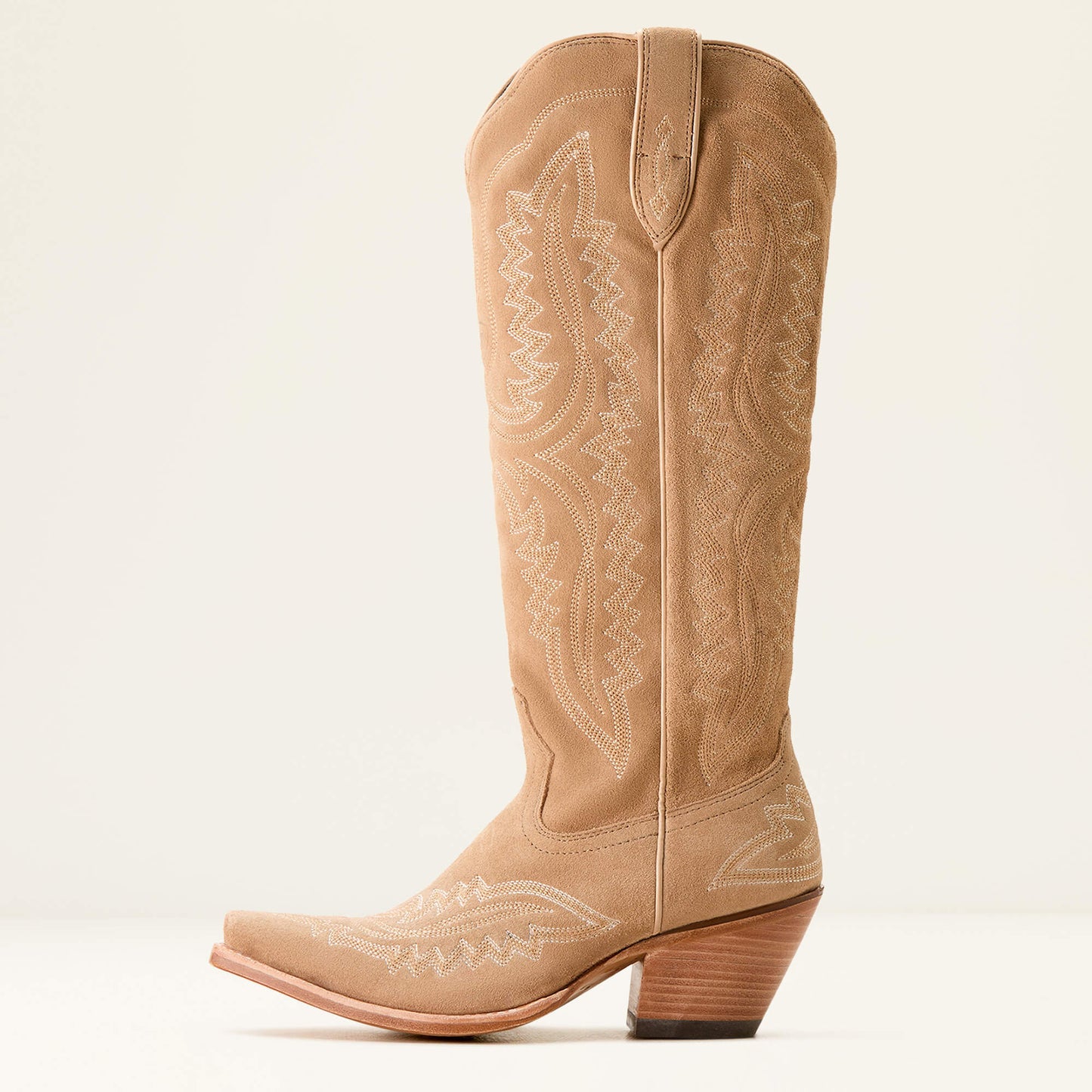 Side view of Ariat Casanova X Toe Western Boot in beige