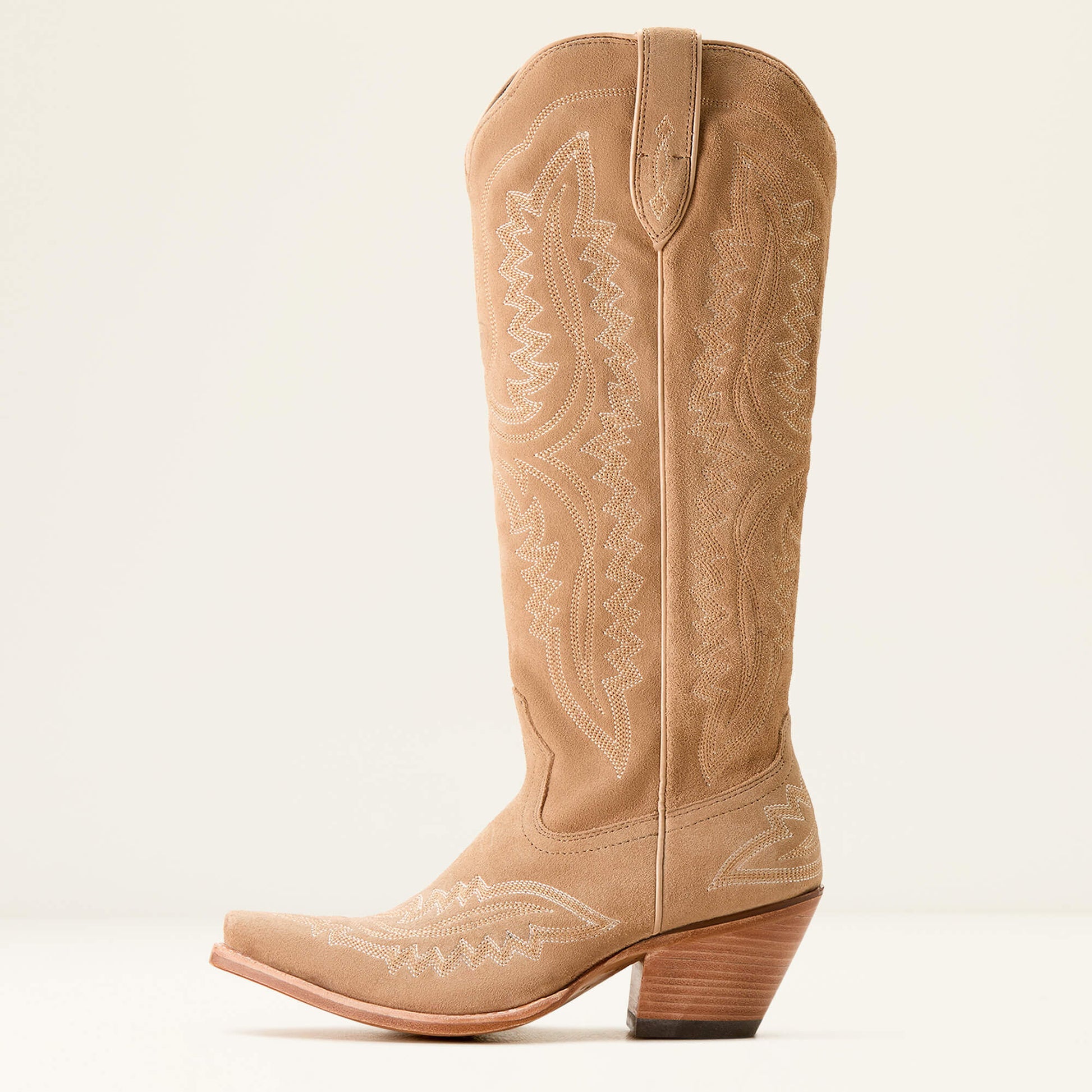 Side view of Ariat Casanova X Toe Western Boot in beige