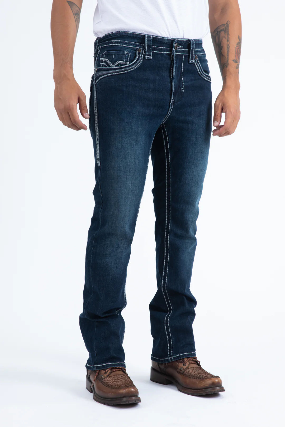 Platini Holt Slim Boot Cut Jeans full-length back view
