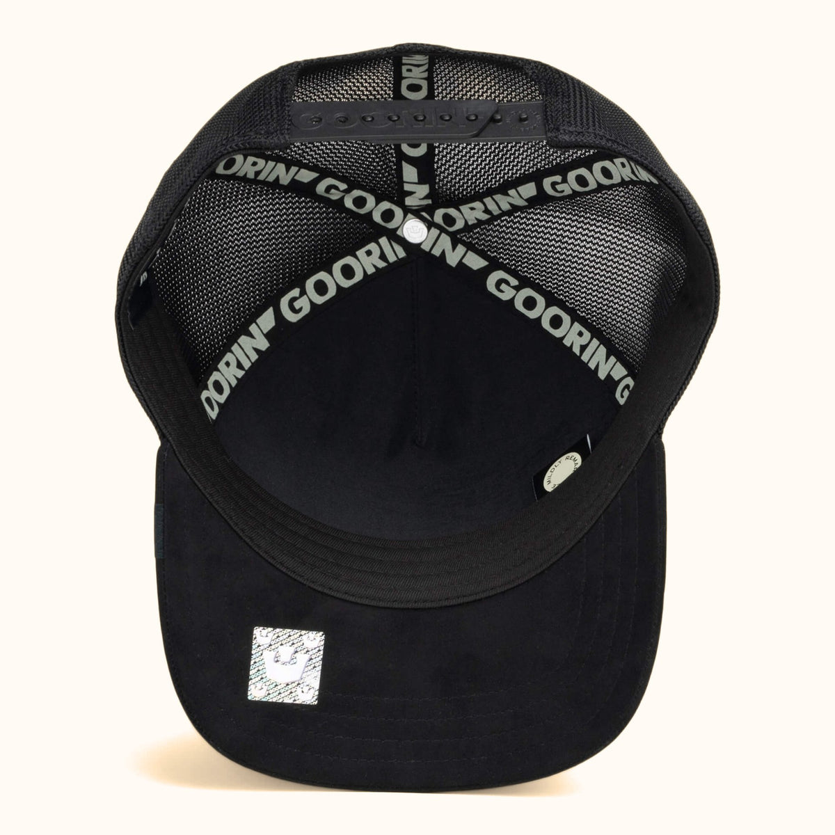 Goorin Bros. Blackout Rooster trucker hat bottom view