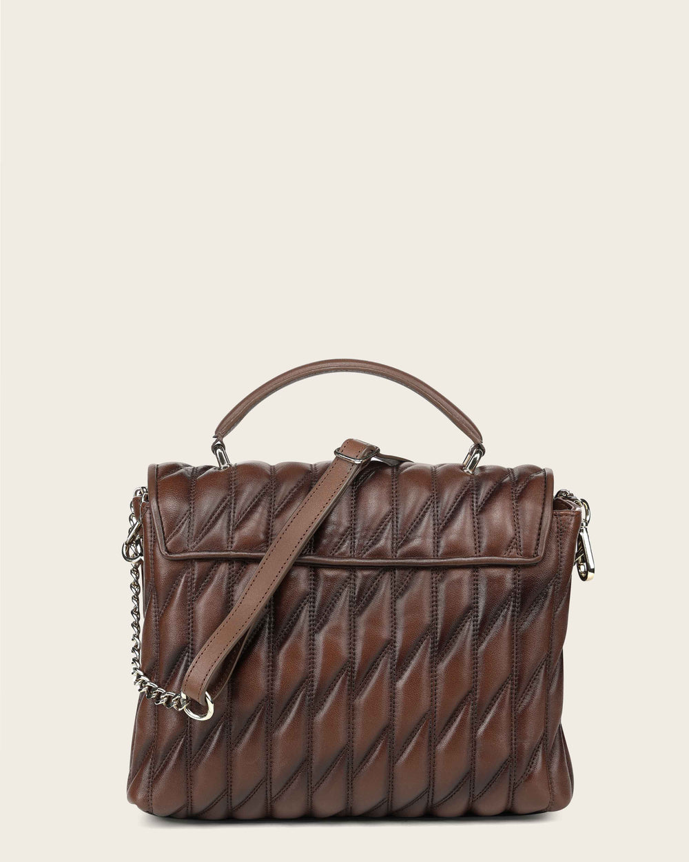 Cuadra Honey Lamb Leather Geometric Shoulder Bag back view
