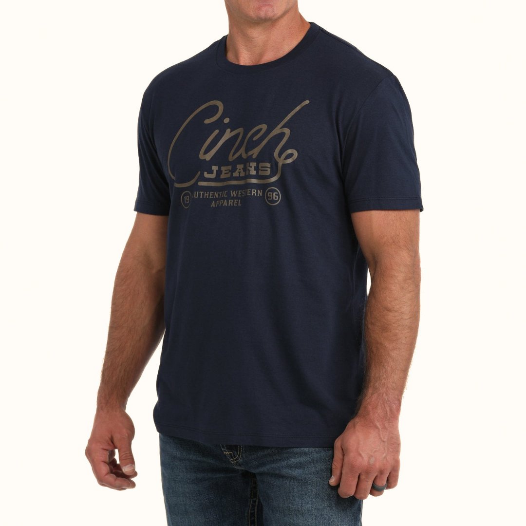 Cinch Men’s Logo Graphic T-Shirt in navy front angle view