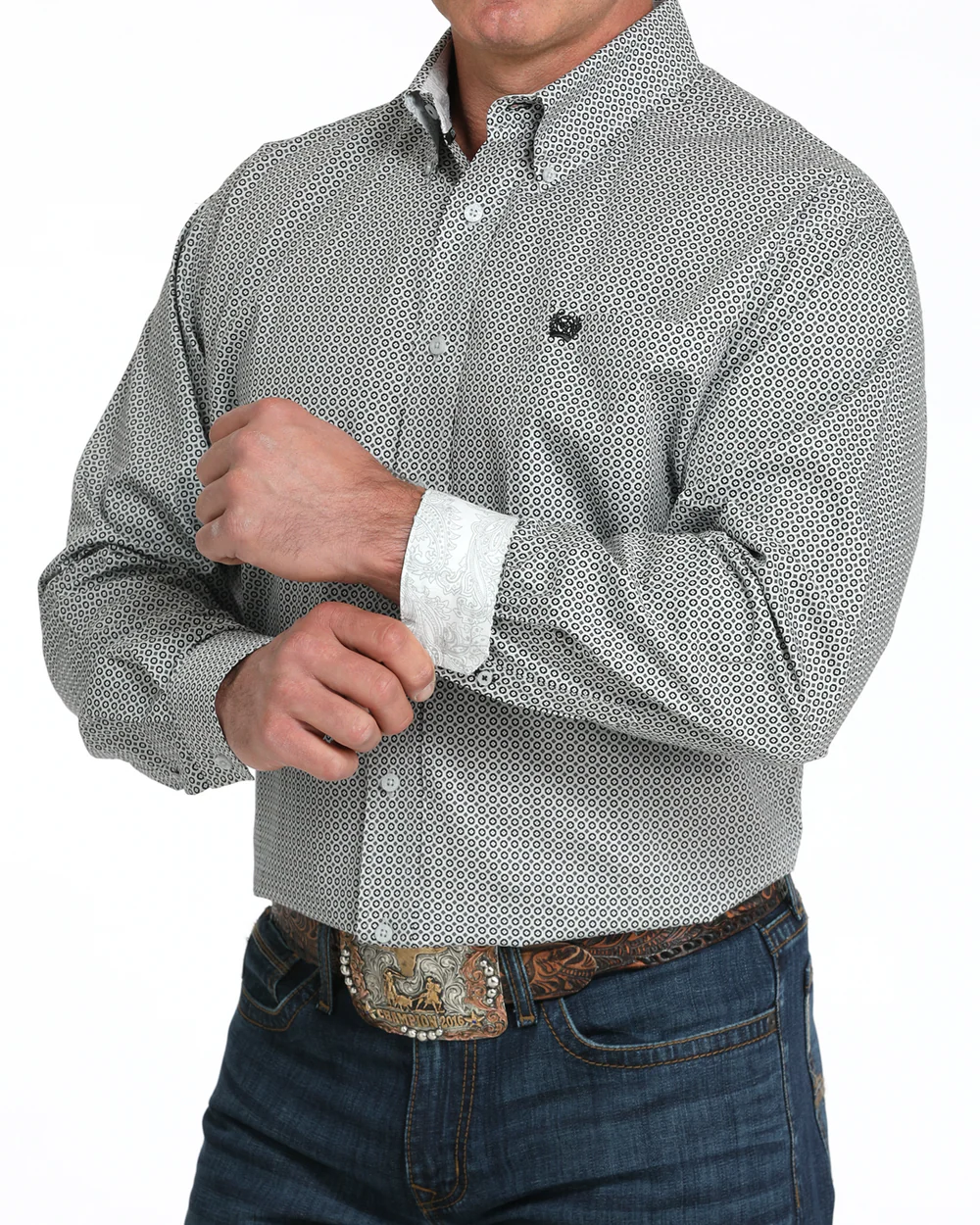 Camisa vaquera clásica con botones para hombre Cinch