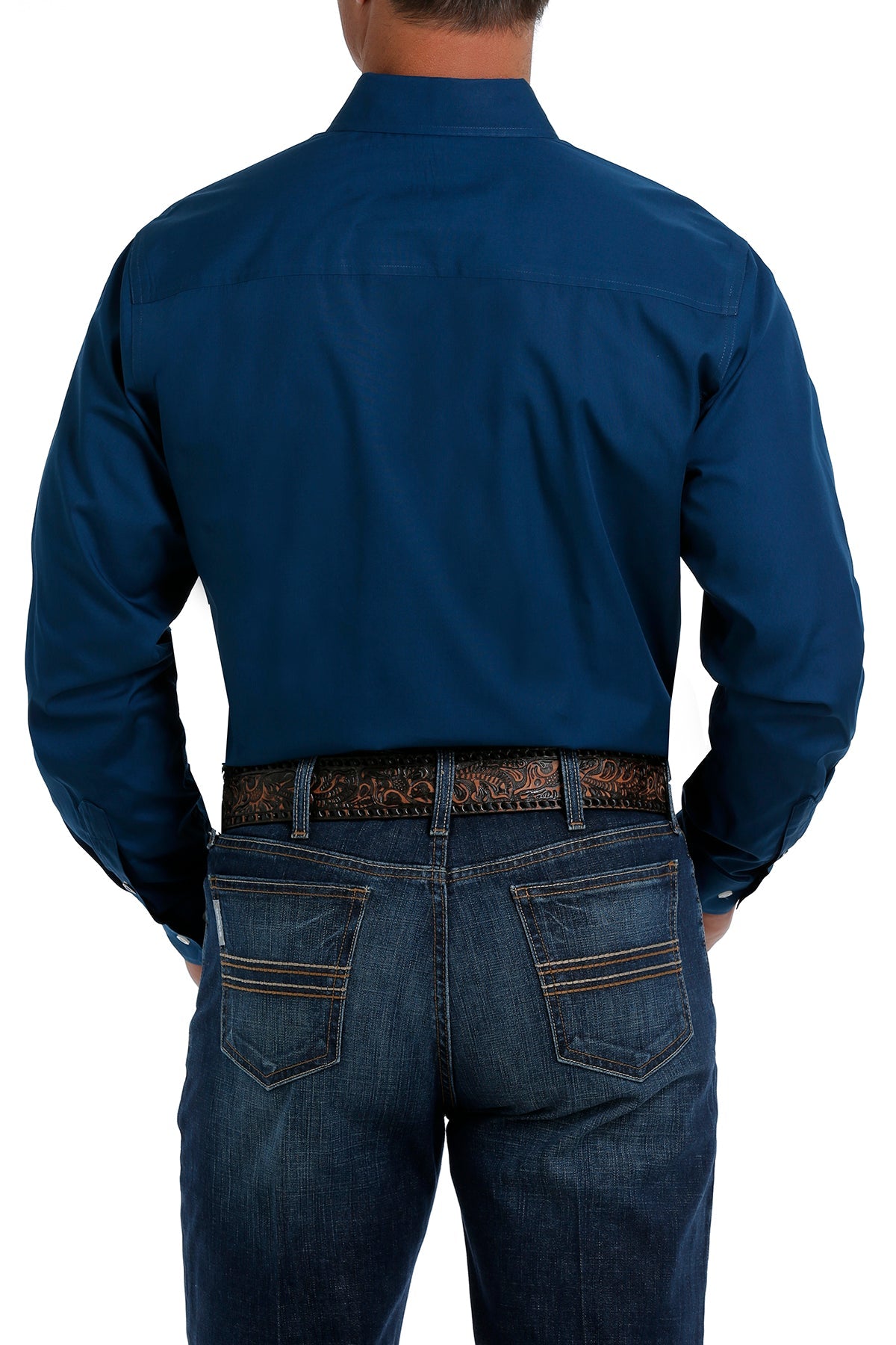 Solid Modern Fit Button-Down Western Shirt