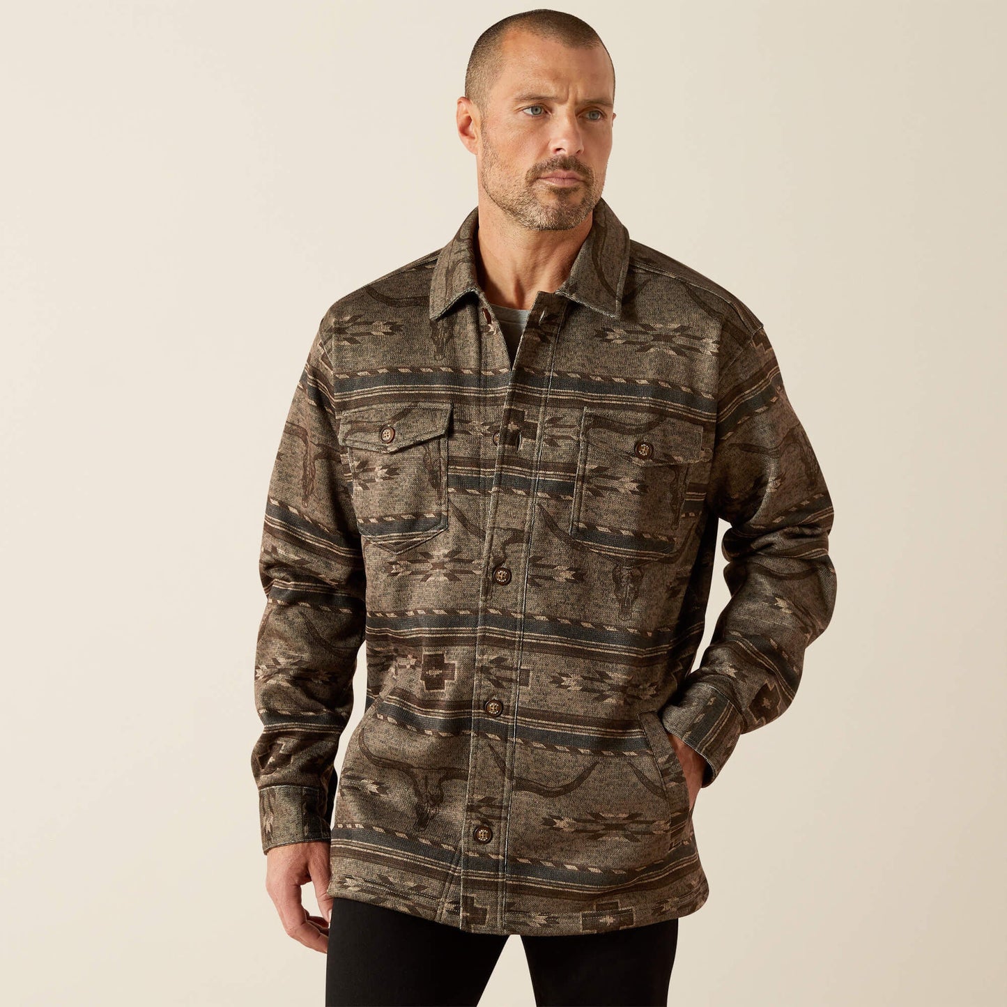 Chaqueta camisera estampada Caldwell
