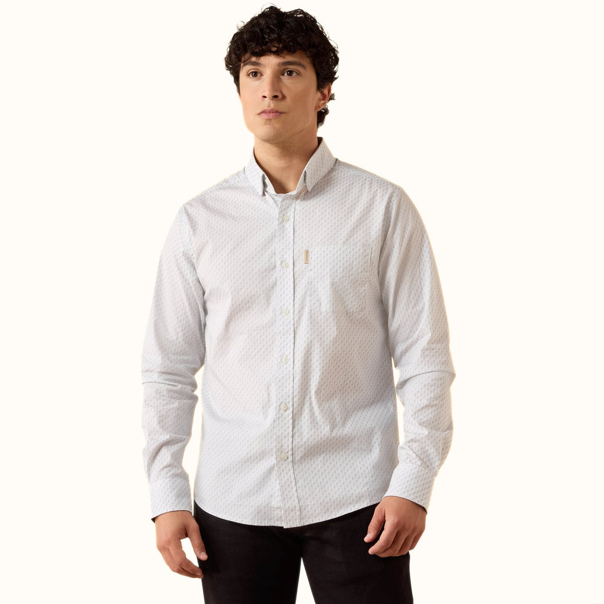 Ariat Mackenzie Modern Slim Fit Shirt in white front view