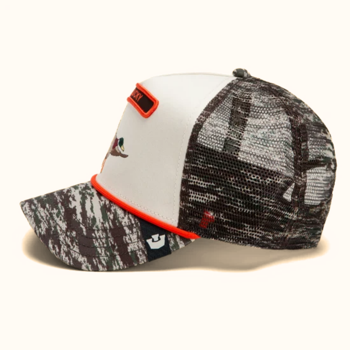 Goorin Bros. Camo Rocker Duck trucker hat side view
