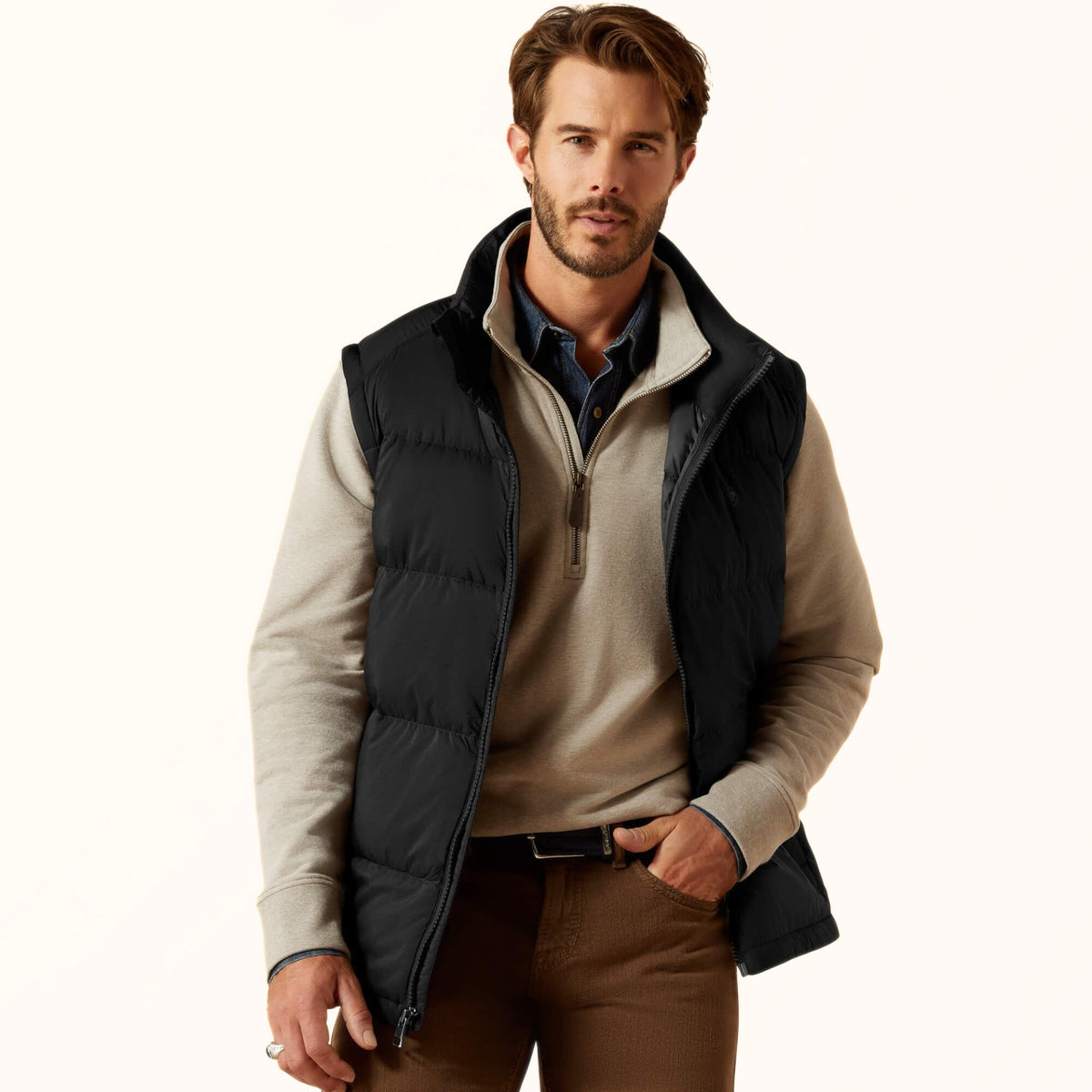Ariat UltraPuff Down Vest in black front view
