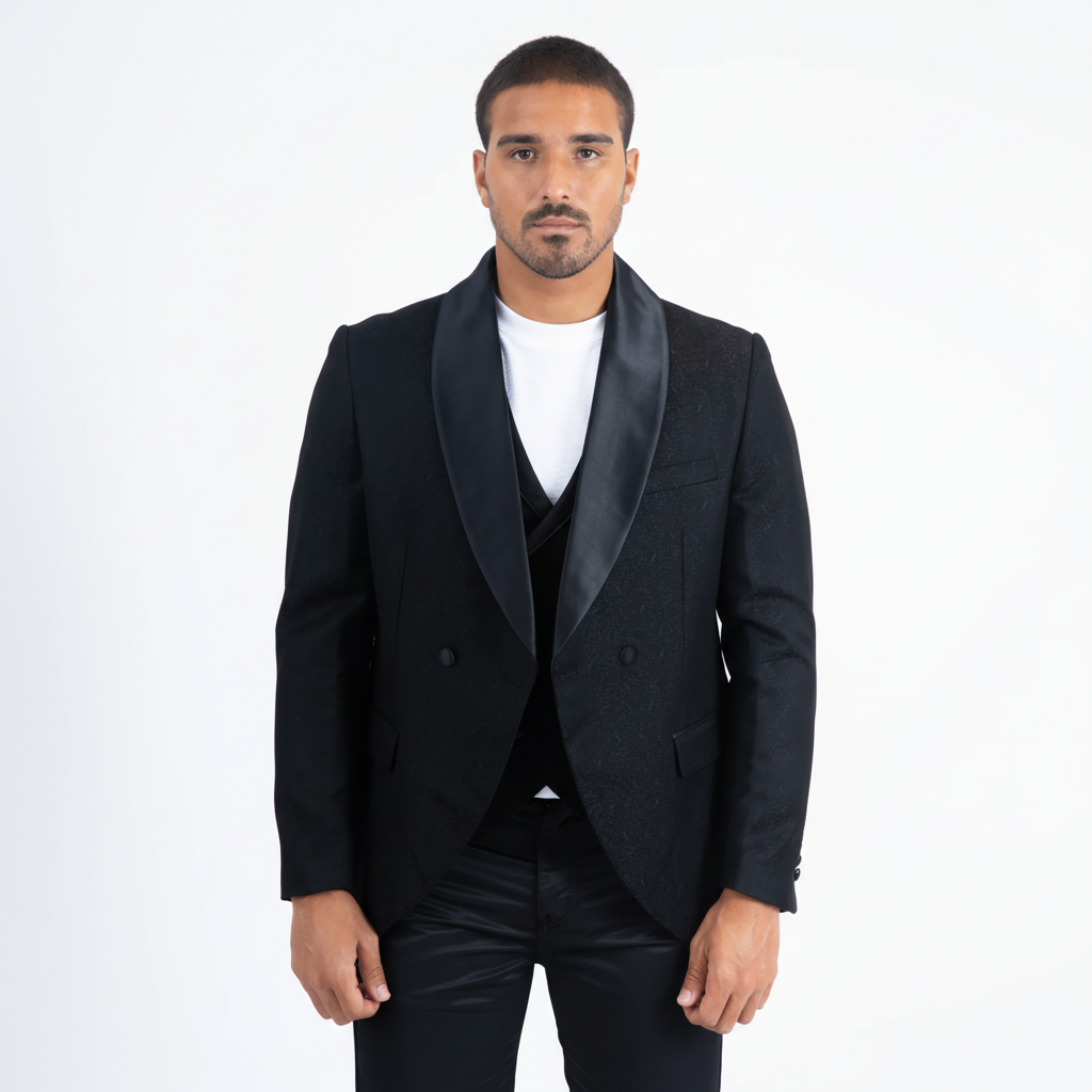 Men's Double-Breasted Shawl Lapel Tuxedo Blazer & Vest
