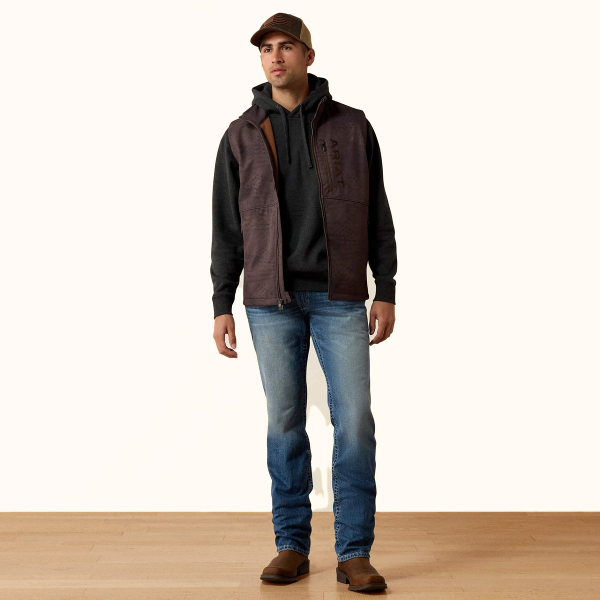 Ariat Patriot Flag Softshell Vest front full view
