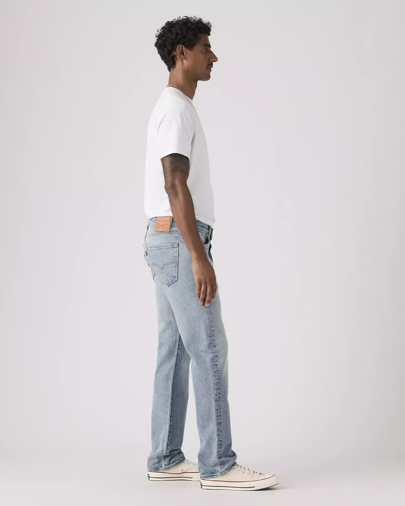 Levi’s 501 lightweight jeans side profile view