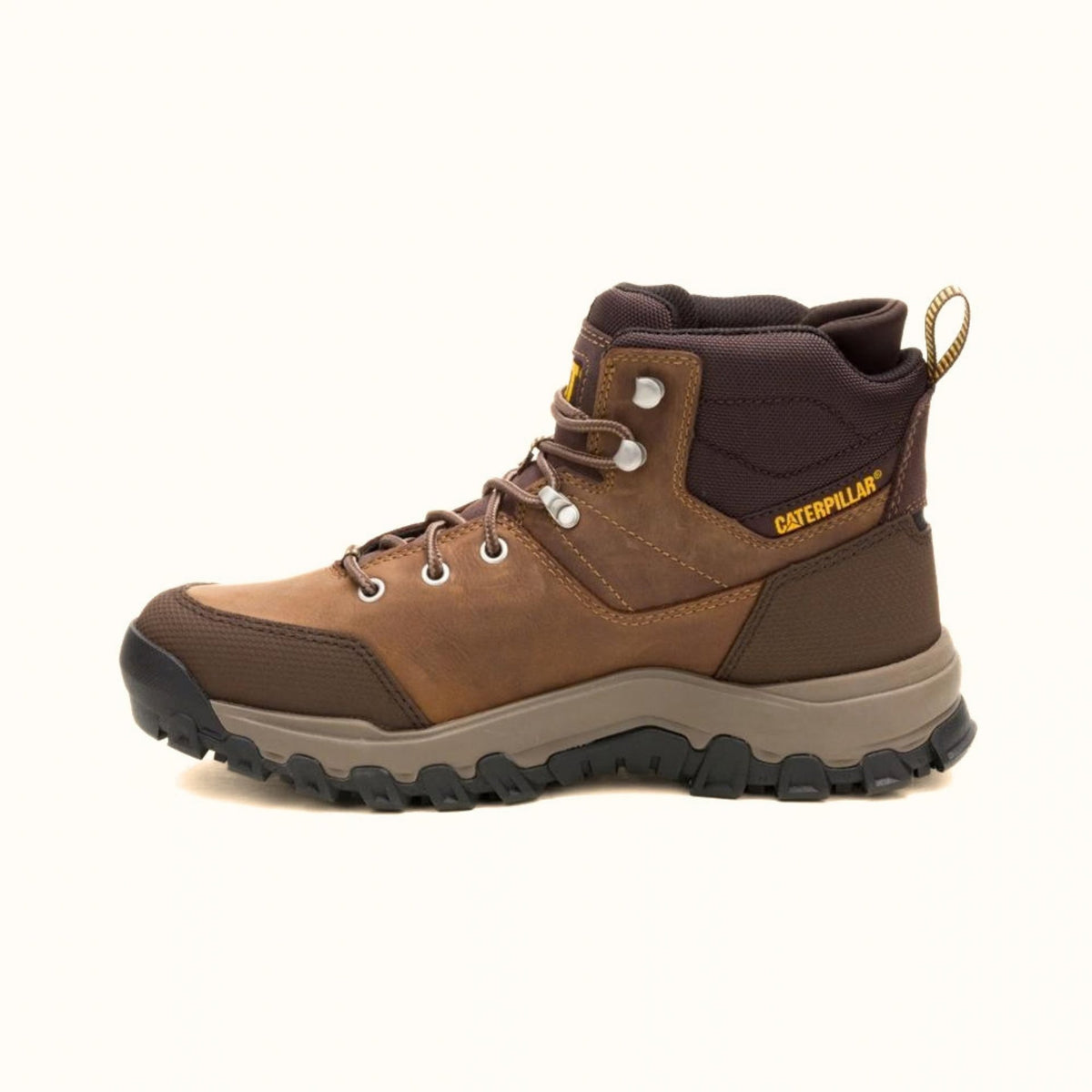 CAT Threshold Rebound men’s brown waterproof soft toe work hiker side view