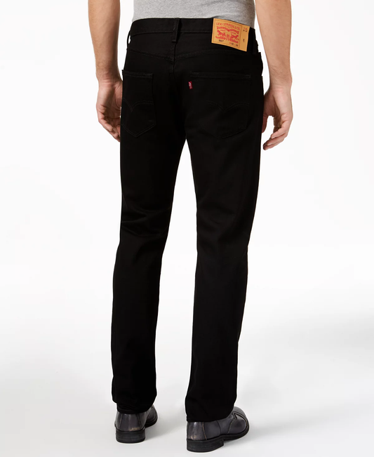 Levi’s 501 Original Fit button fly stretch black jeans back view