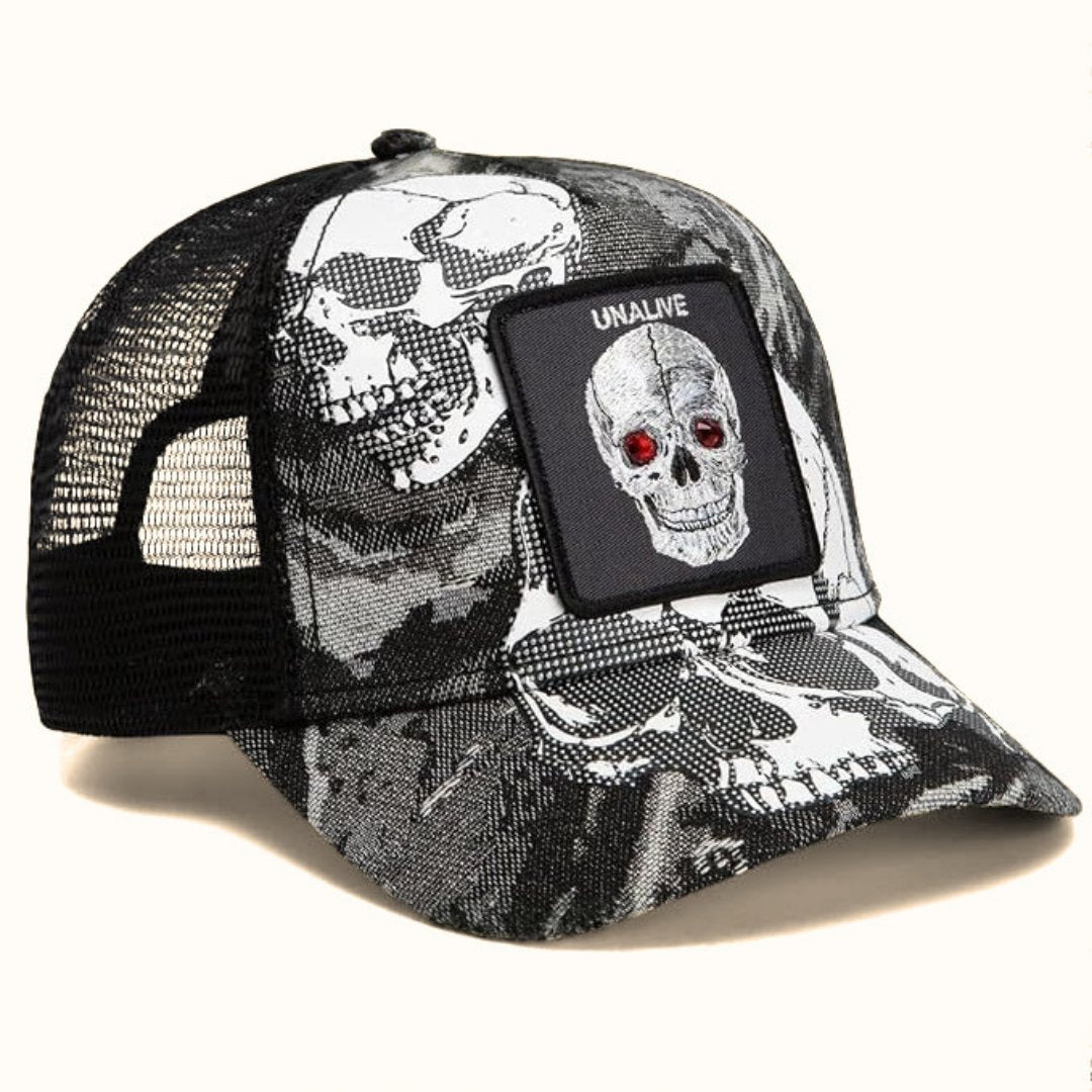 Goorin Bros. Bone Head Unalive trucker hat angle view