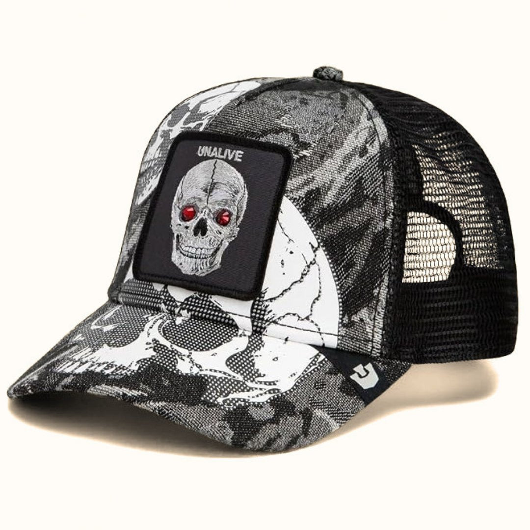Goorin Bros. Bone Head Unalive trucker hat angle view