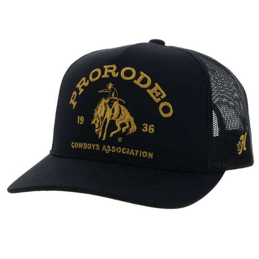 Prorodeo Black Hat W/Gold Logo