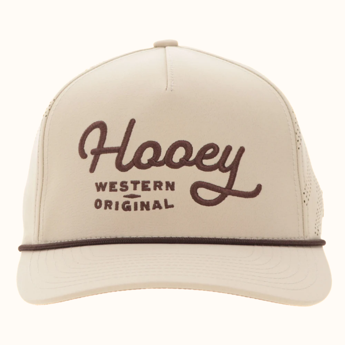 Hooey OG 5-Panel Snapback Hat in tan front view