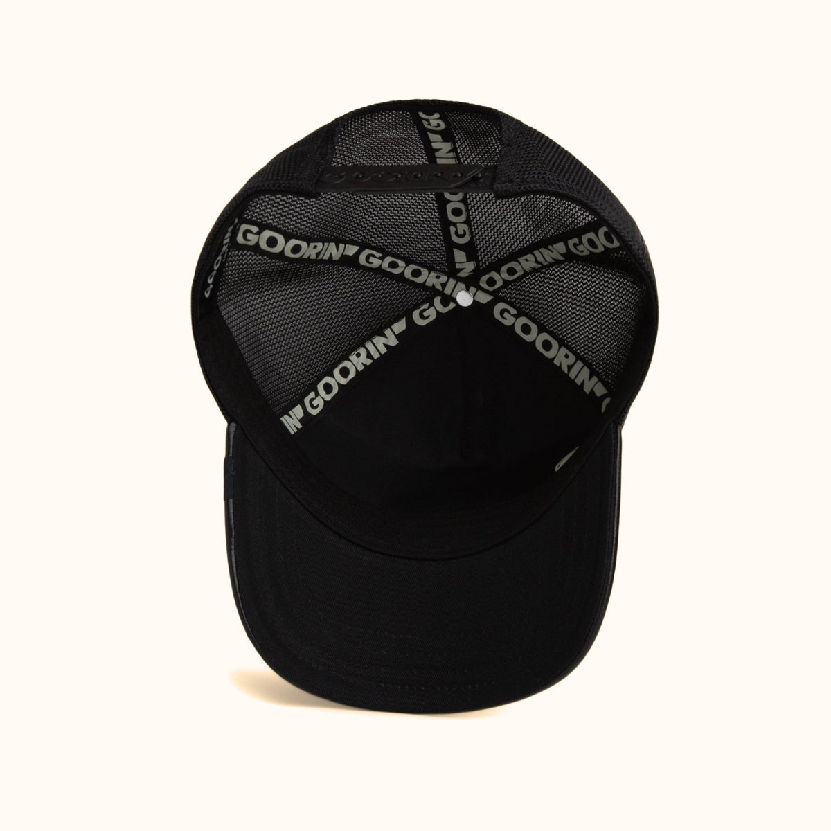 Goorin Bros. Faux Leather Panther Trucker Hat black interior view