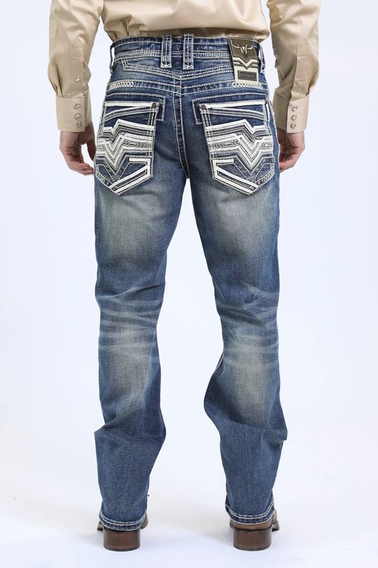 Holt Men's Blue Slim Boot Cut Jeans