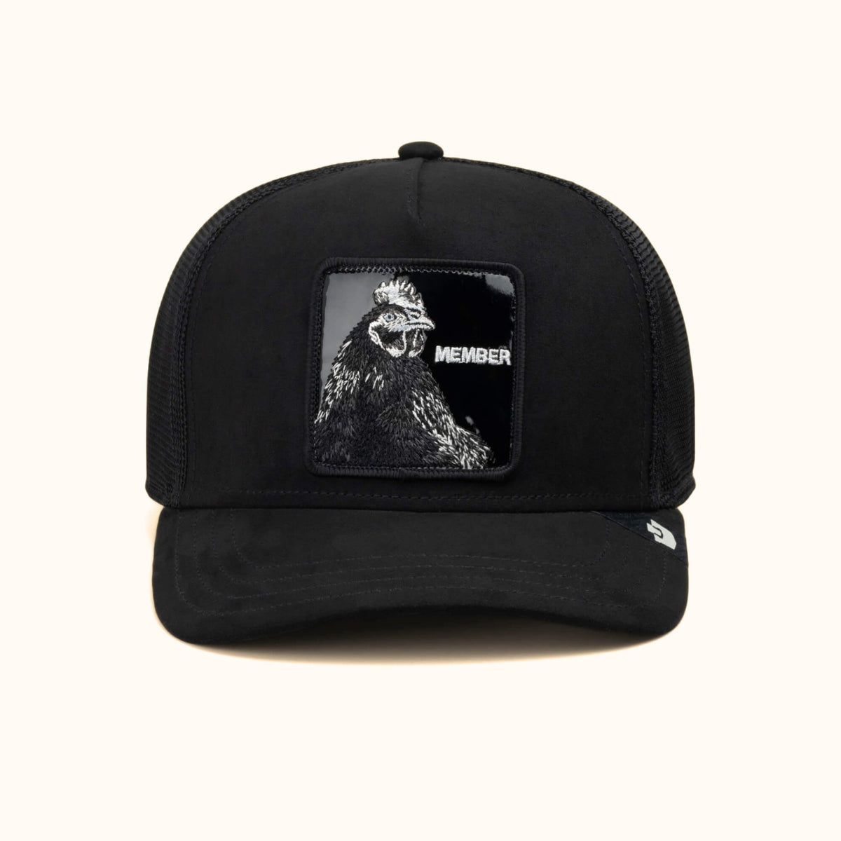 Goorin Bros. Blackout Rooster trucker hat front view