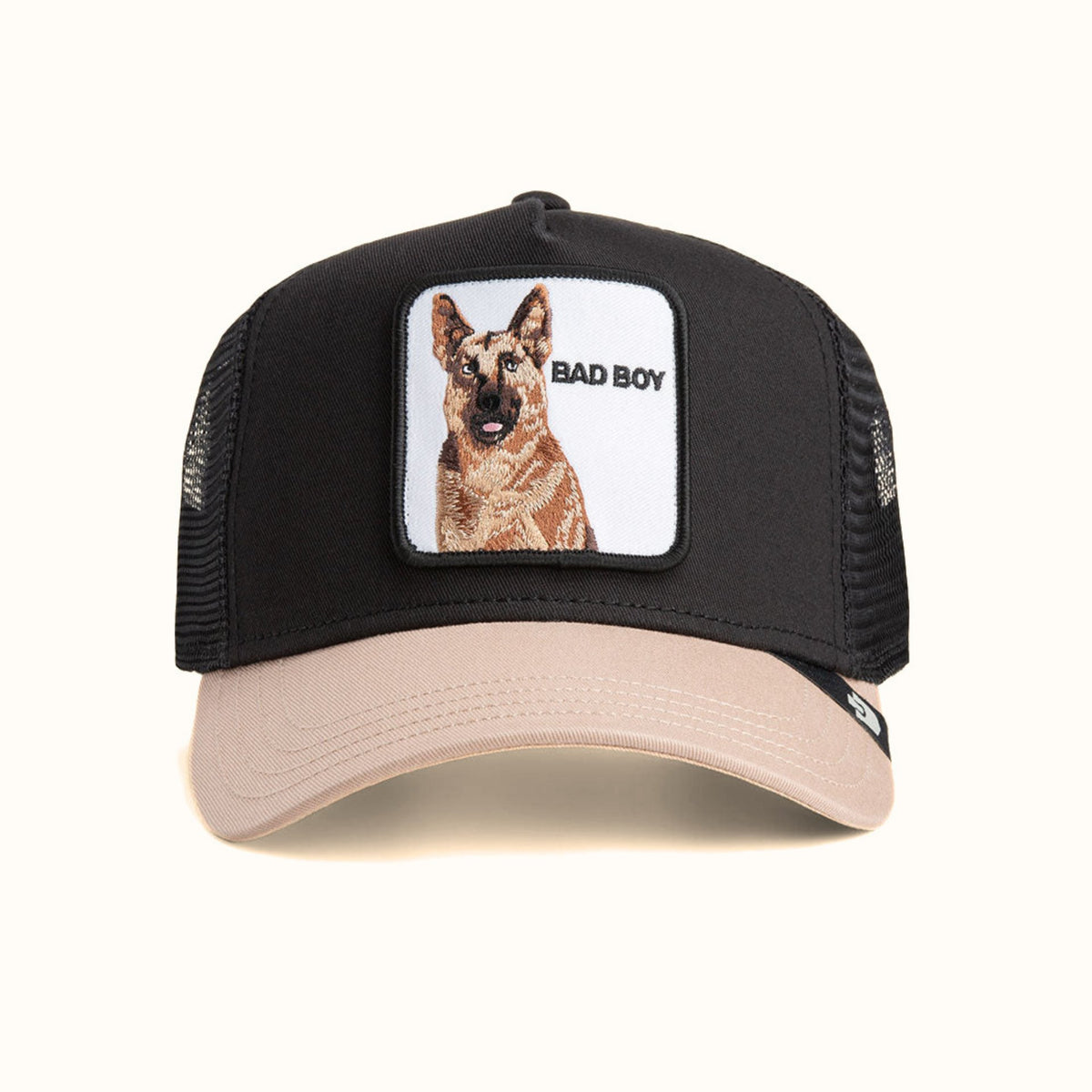 Goorin Bros. The Bad Boy Dog Trucker Hat black mesh front view