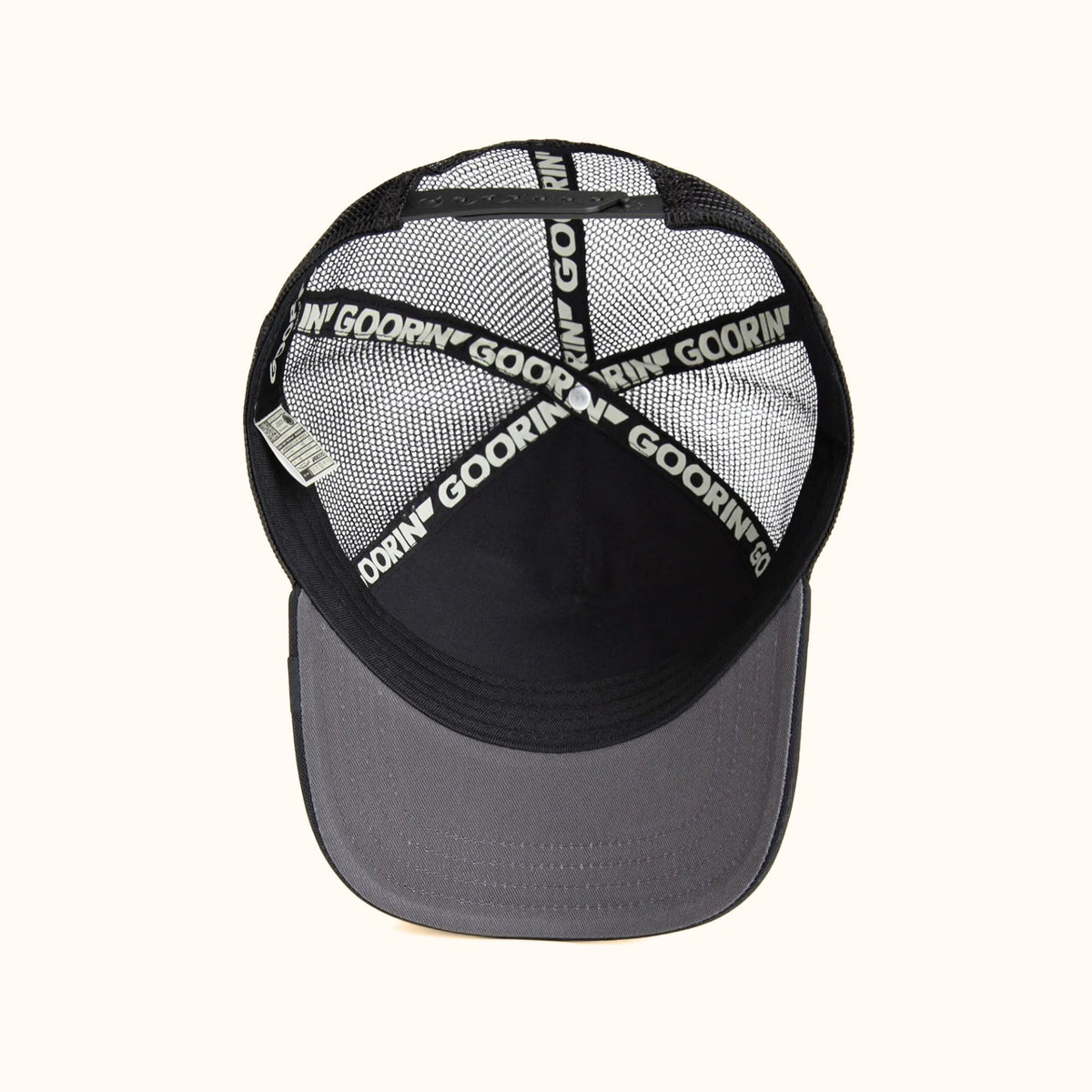 Goorin Bros. Stallion Trucker Hat black mesh interior view