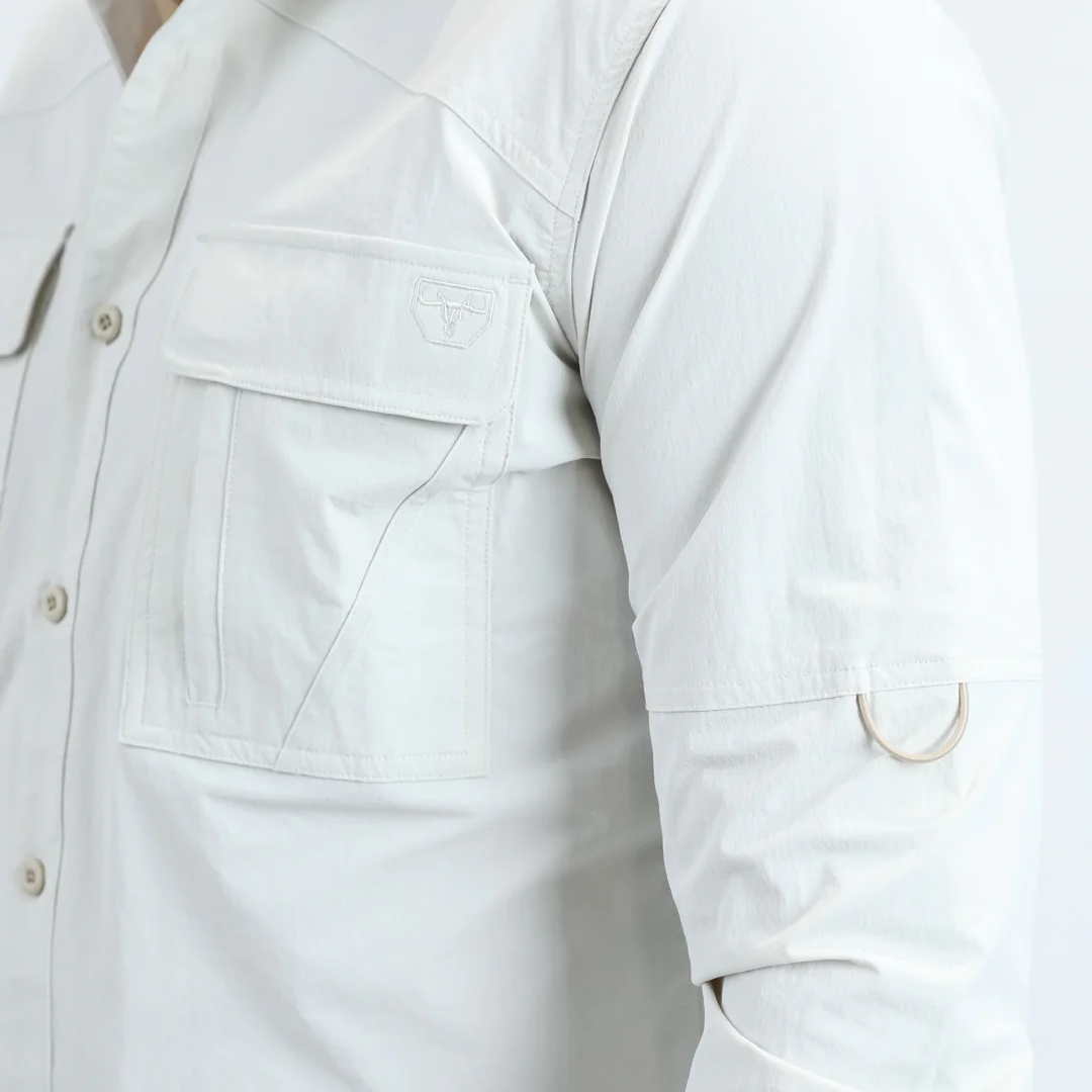 Platini Men’s Fishing Stone Long Sleeve Shirt pocket detail